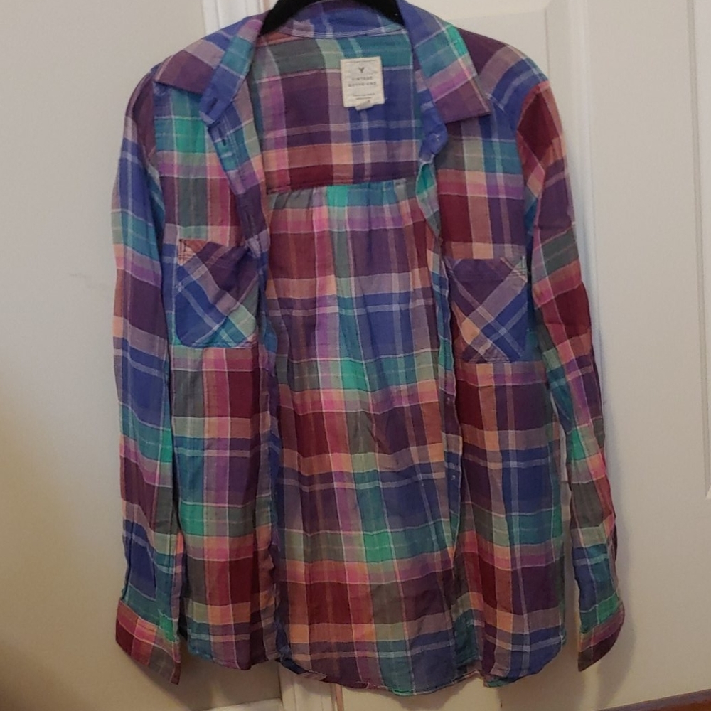 Button down plaid shirt